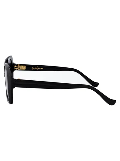 Yohji Yamamoto Matt Black Acetate Sunglasses In Black