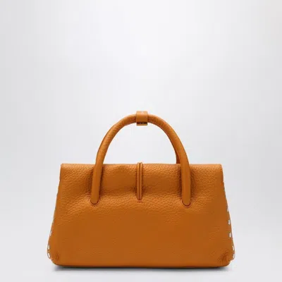 Zanellato Dotta Small Leather Bag Orange In Brown