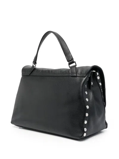 Zanellato Small Leather Handbag With Adjustable Shoulder Strap In Black