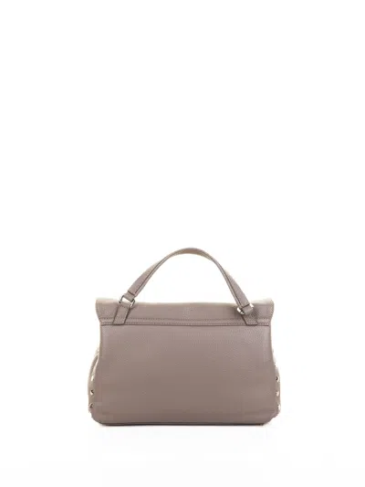 Zanellato Postina Daily Baby Leather Handbag With Shoulder Strap In Gray
