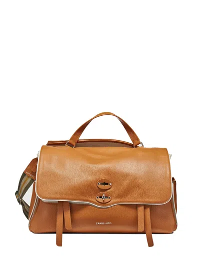 Zanellato Racquet Club Xl Leather Messenger Bag With Shoulder Strap