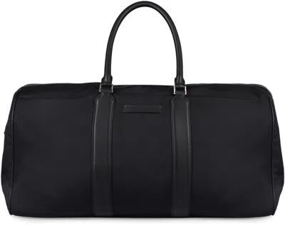 Zegna Leather-trimmed Nylon Holdall In Black