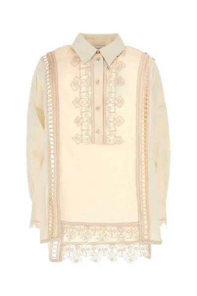Zimmermann Camicia Illuminate In Lino Crema Donna