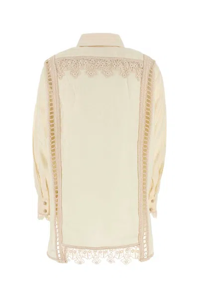 Zimmermann Camicia Illuminate In Lino Crema Donna