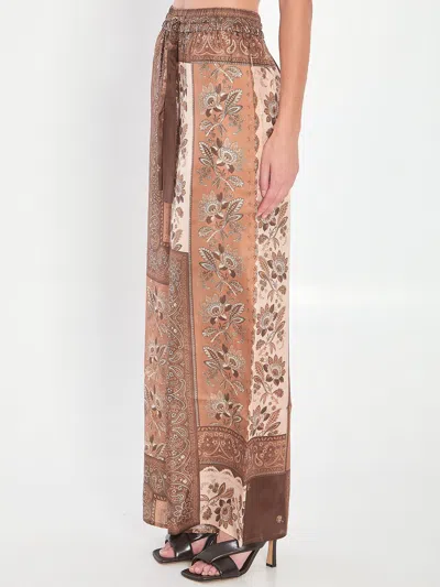 Zimmermann Lucky Printed Silk Trousers In Multi