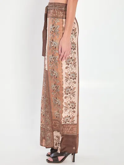Zimmermann Lucky Printed Silk Trousers In Multi