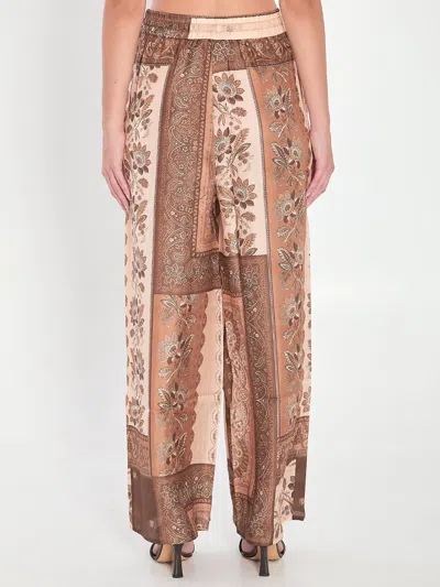 Zimmermann Lucky Printed Silk Trousers In Multi