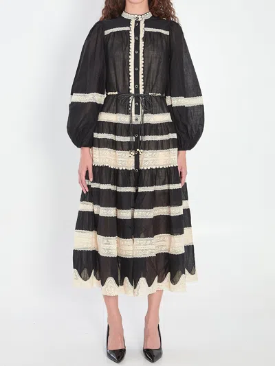 Zimmermann Rhiannon Billow Maxi Dress In Black