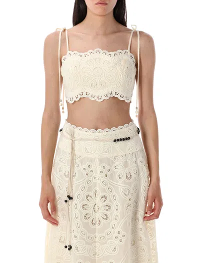 Zimmermann Off White Cropped Top
