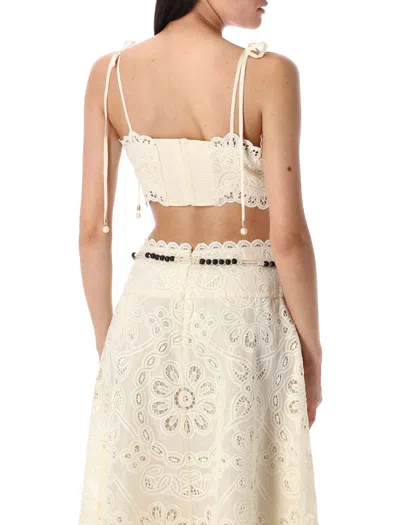 Zimmermann Off White Cropped Top