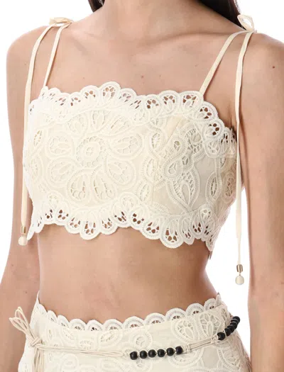 Zimmermann Off White Cropped Top