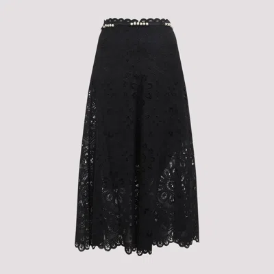 Zimmermann Rhiannon Embroidered Midi Skirt