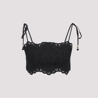 Zimmermann Rhiannon Embroidered Bodice Top In Black