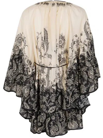 Zimmermann Rhiannon Long Sleeve Silk Habutai Lantern Minidress
