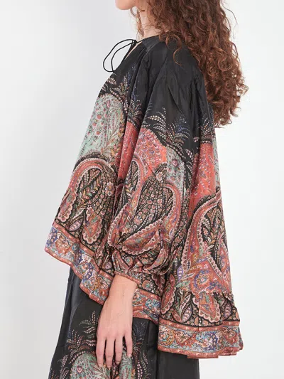 Zimmermann Rhiannon Ruffle Blouse In Multi