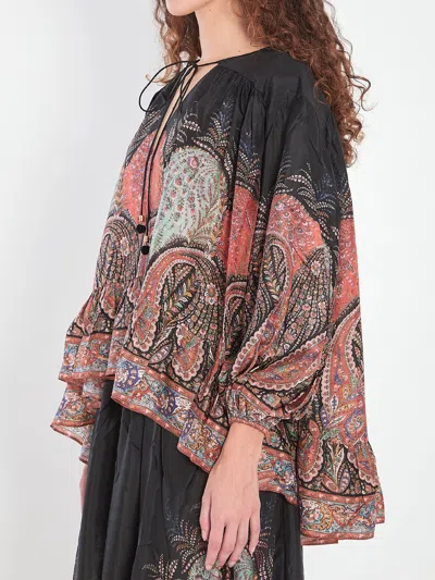 Zimmermann Rhiannon Ruffle Blouse In Multi