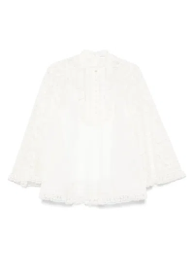 Zimmermann Ruffled Ramie Blouse