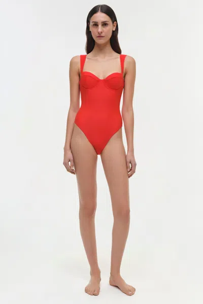 Simkhai Women's Kyle One Piece Swimsuit In Fiery Red