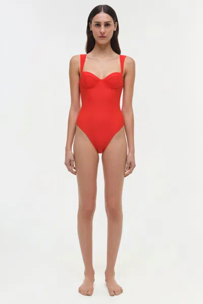 Simkhai Women's Kyle One Piece Swimsuit In Fiery Red