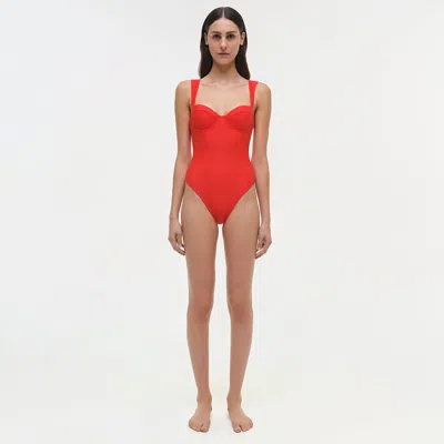 Simkhai Women's Kyle One Piece Swimsuit In Fiery Red