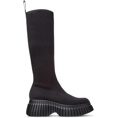 Camper Pix Bcn Ribbed-knit Boots In Black