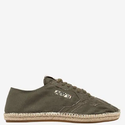 Autry Woven Jute Sole Flat Shoes With Lace-up Closure In Multi