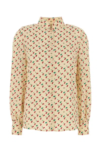 Valentino Camicia In Crepe Stampata  Donna In White