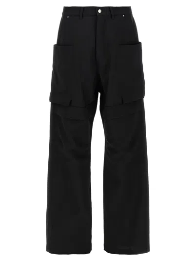 Rick Owens Stefan Wide-leg Grain De Poudre Wool Trousers In Black