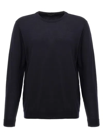 Roberto Collina Crew Neck Merino Wool Sweater In Black