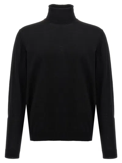 Roberto Collina Black Wool Turtleneck Sweater