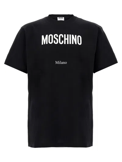 Moschino Crew Neck Graphic T-shirt With Short Sleeves In Black