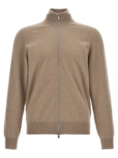 Brunello Cucinelli Zipper Cardigan High Collar