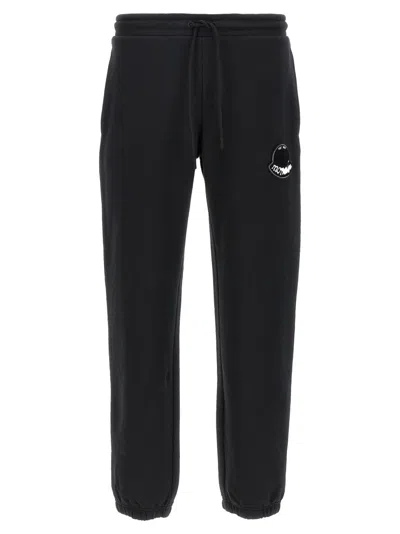 Moncler Cotton Joggers With Elasticated Cuffs And Drawstring Waistband In Black