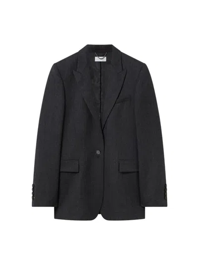 Stella Mccartney Iconic Flannel Boyfriend Jacket In Black