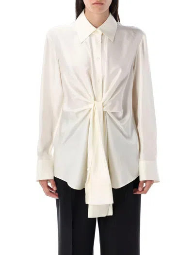 Rohe Róhe Silk Knotted Shirt In White