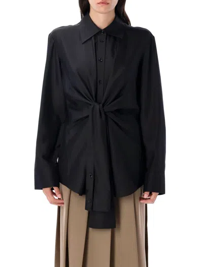 Rohe Knotted Silk Shirt In Black