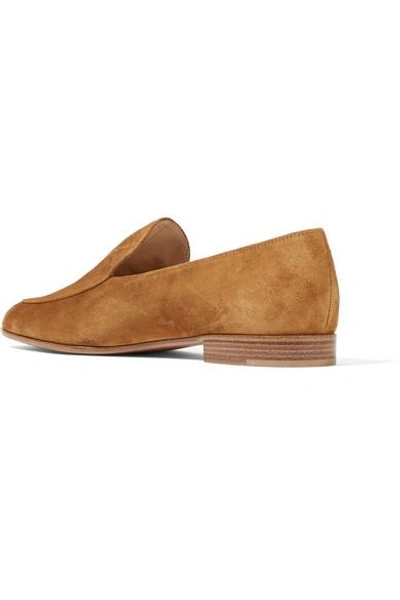 Shop Gianvito Rossi Suede Loafers In Tan