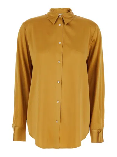 Forte Forte Button-down Silk Shirt In Brown