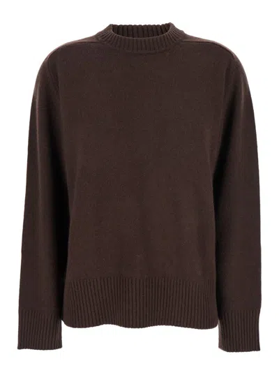 Loulou De Saison Baltra Ribbed-neck Sweater In Brown