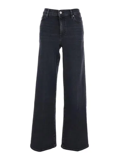 Frame Le Slim Palazzo High Waist Wide Leg Jeans In Black