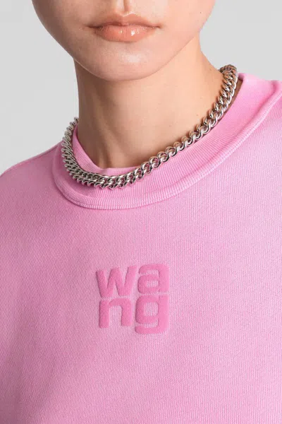 Alexander Wang Puff Print Sweatshirt In Brushed Terry In Pink