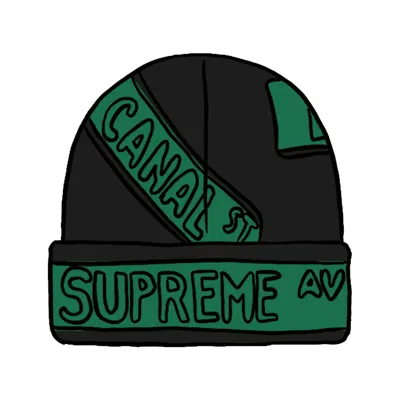 Pre-owned Supreme Street Signs Beanie In Black
