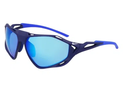 Pre-owned Nike Zeus Wrap Sunglasses 4926315) In Matte Viod Blue Blue (zeus/rise/if1120x