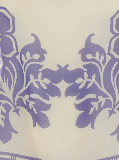 Etro Blue Cape With All-over Paisley Print In Silk Woman