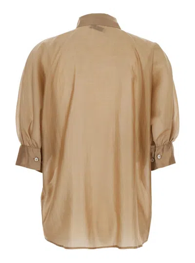 Sosue Antonia' Gold Colored Blouse In Brown