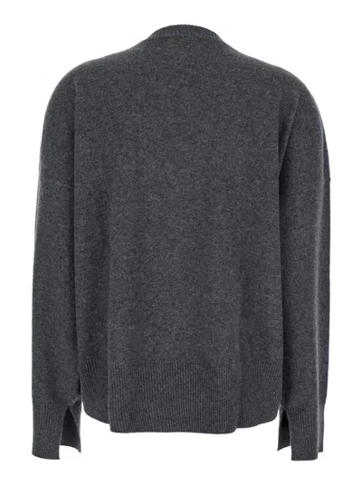 Loulou De Saison Anaa Lds Round Neck Sweater In Gray