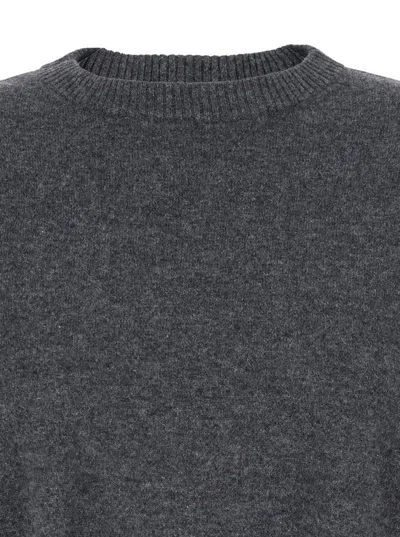 Loulou De Saison Anaa Lds Round Neck Sweater In Gray