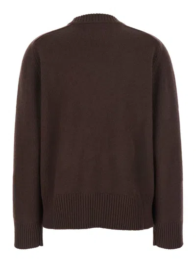 Loulou De Saison Baltra Ribbed-neck Sweater In Brown