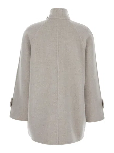 Brunello Cucinelli Hand-finished Caban Jacket In Nude