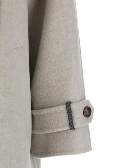 Brunello Cucinelli Hand-finished Caban Jacket In Nude